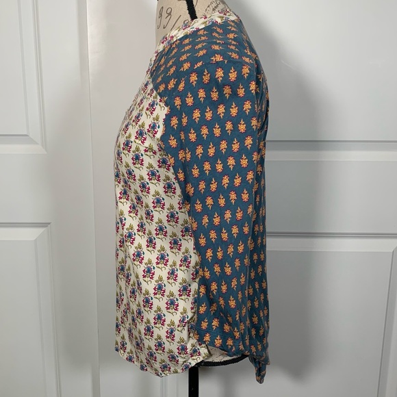 Mauve Mandan Top Anthropologie Small Blouse Blue Green - Picture 5 of 14